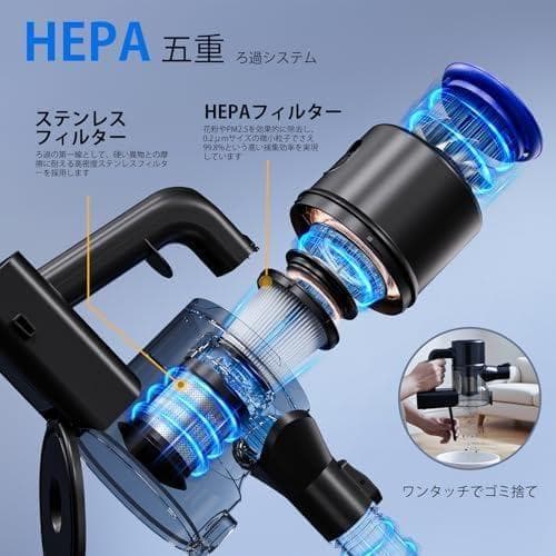 掃除機 コードレス【2026革新版！衝撃の45000pa超強力吸引&革_corg
