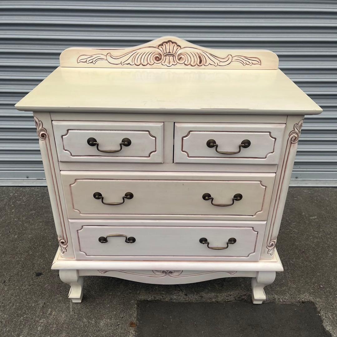 【送料込】英国アンティーク調　タンス　チェスト　北欧風　家具