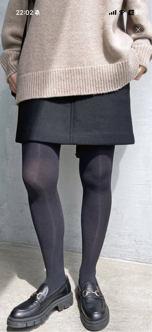 Spick and Span メルトンAラインミニスカート 38 黒　冬