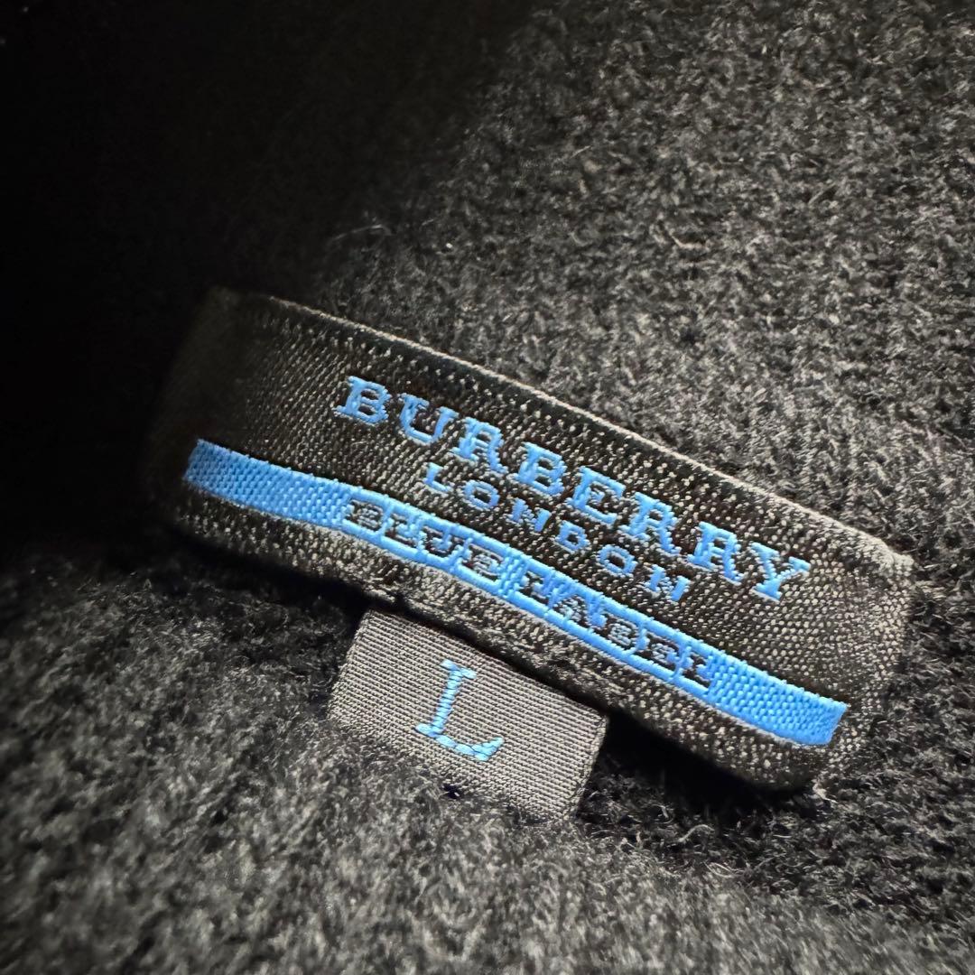 希少　バーバリーロンドン　ニット　タートルネック　ブラック　ホースロゴ　Lサイズ