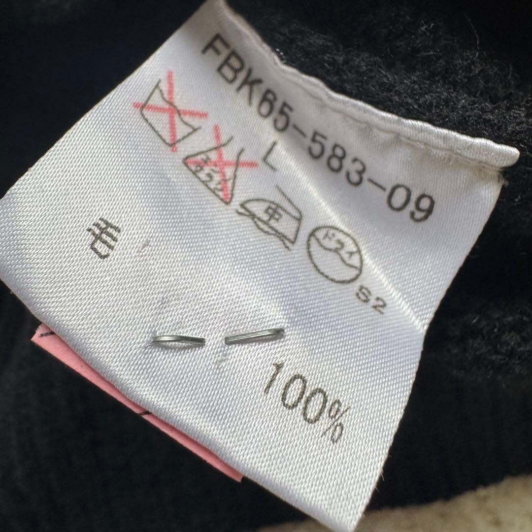 希少　バーバリーロンドン　ニット　タートルネック　ブラック　ホースロゴ　Lサイズ