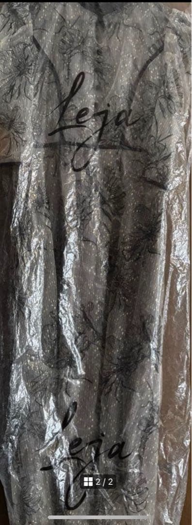 leja パイピングハイネック花柄ラメレースワンピースドレス　Mサイズ