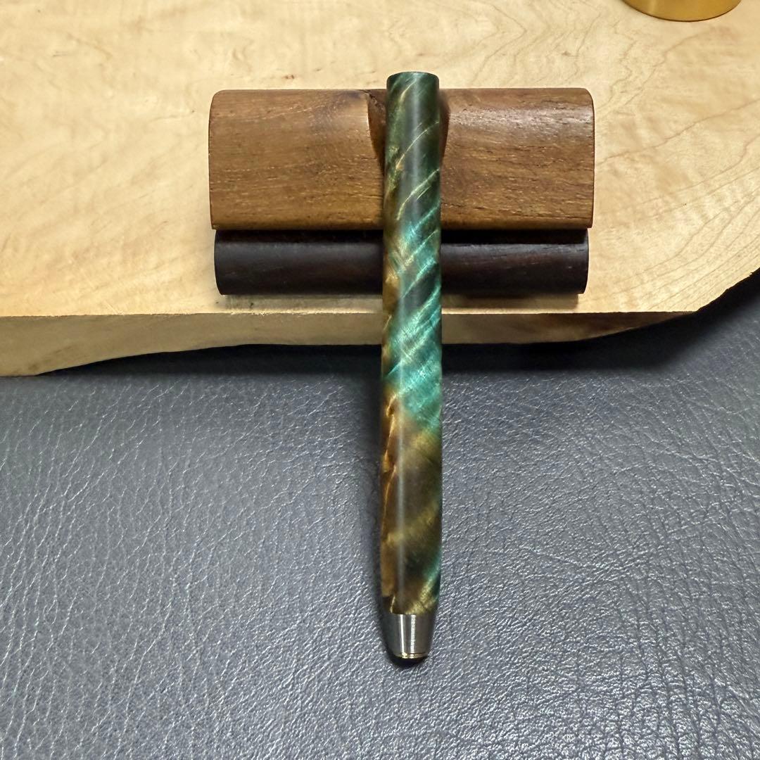 126栃サバ杢スタビ　PG-5用カスタム木軸　低重心テーパータイプ　ステンレス