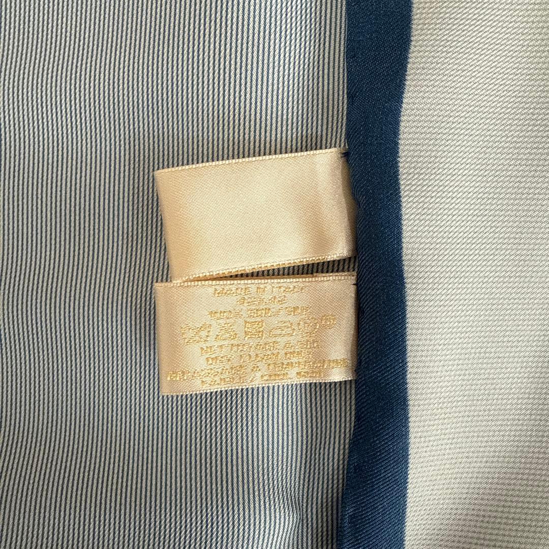 新品 カルティエ Cartier ブルー ストライプ ハンカチ ポケットチーフ