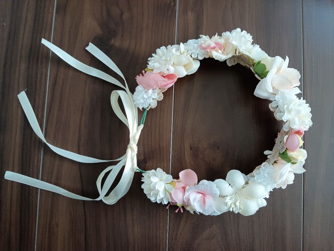 ひ*ろ様 美品★DRESCCO★結婚式ドレス130、シューズ22cm、花かんむり