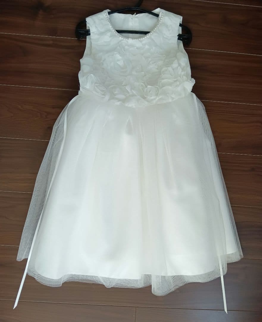 ひ*ろ様 美品★DRESCCO★結婚式ドレス130、シューズ22cm、花かんむり