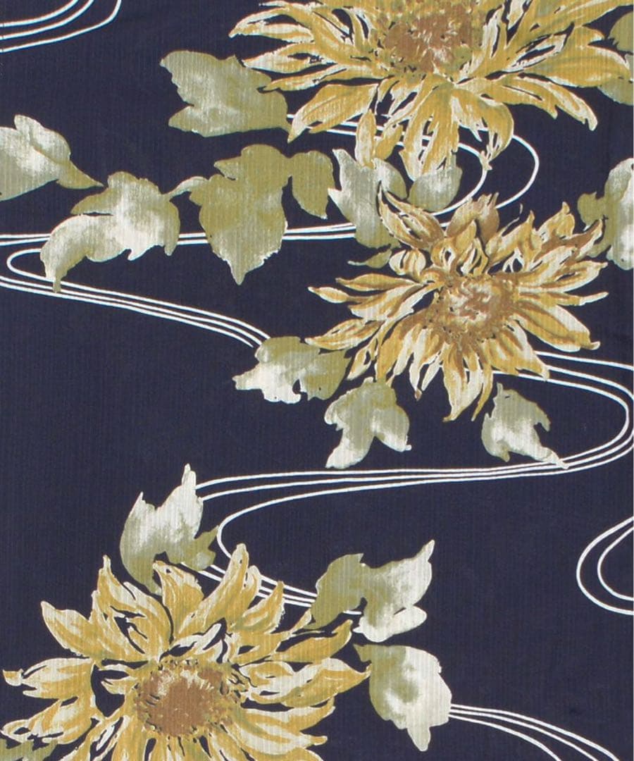 新品 Dita 2025 夏色の向日葵しらべ (藍) 浴衣 下駄付き 5点セット