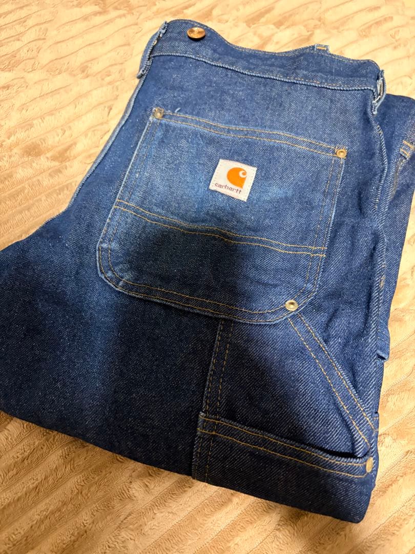 濃紺　Carhartt ペインター　ダブルニー　32×32 デニムブルー