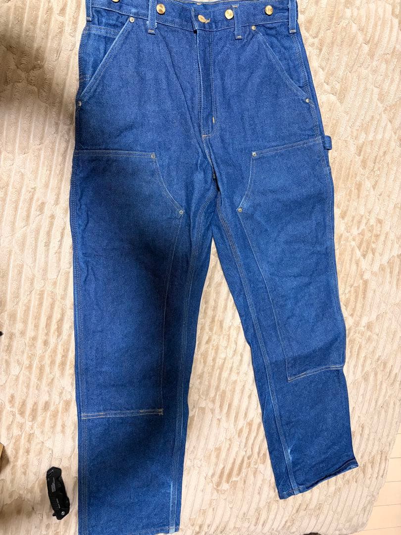 濃紺　Carhartt ペインター　ダブルニー　32×32 デニムブルー