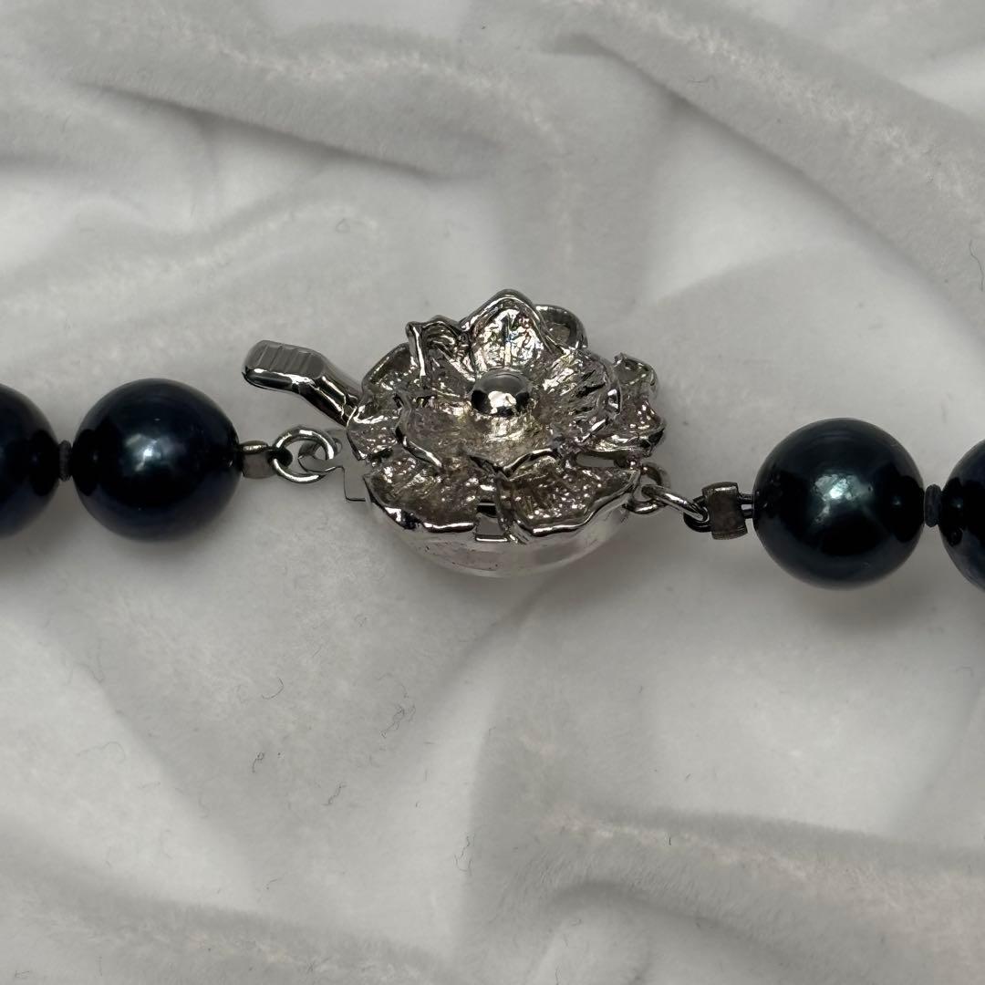 あこや真珠　パール　ネックレス　7.5-8.0mm ブラックグリーン系