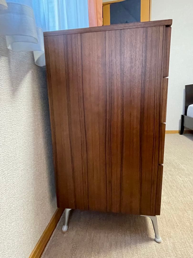 ブラウン木製チェスト 4段