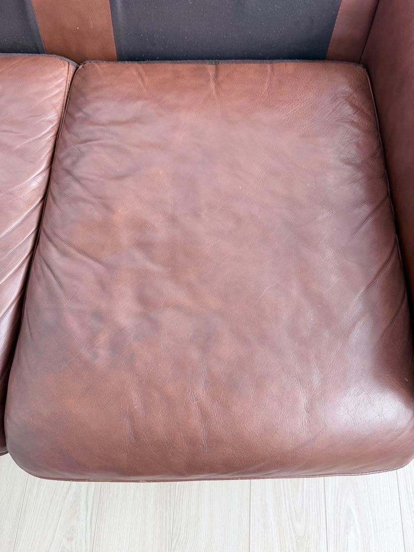 【廃盤】送料込み⭐︎unico MOLN レザーソファ3人掛け ダークブラウン