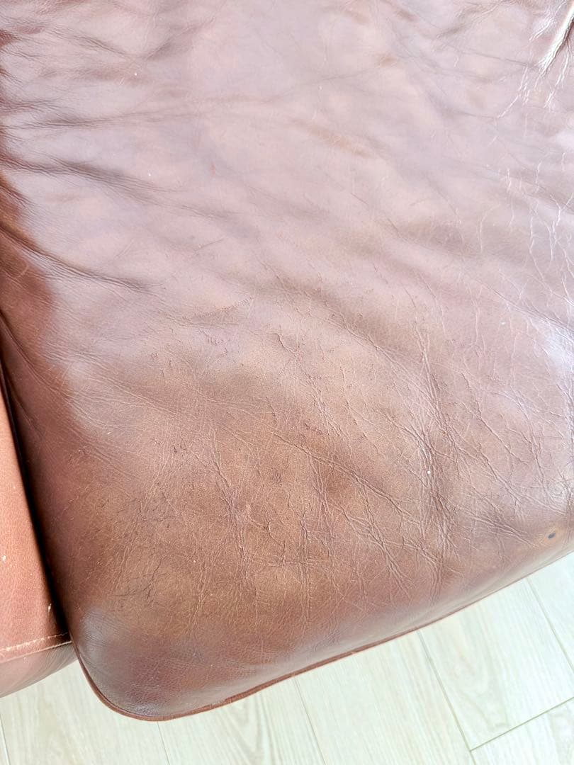 【廃盤】送料込み⭐︎unico MOLN レザーソファ3人掛け ダークブラウン