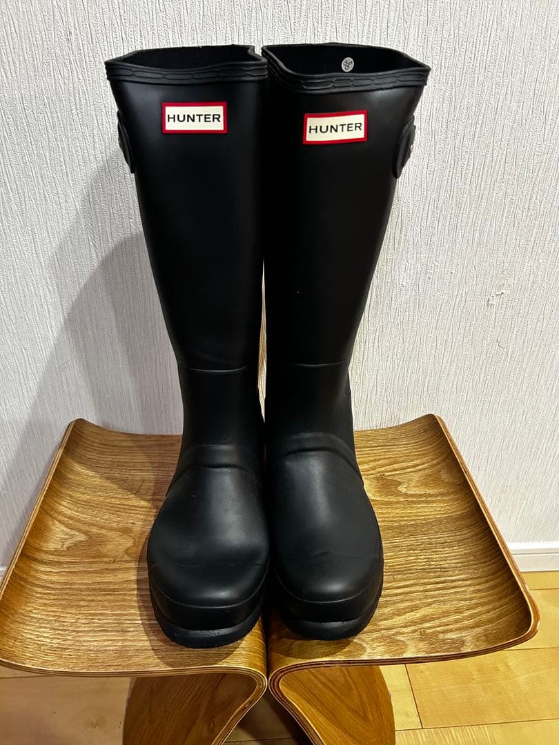 新品未使用 HUNTER メンズ レインブーツ　ネイビー　ロングブーツ UK8
