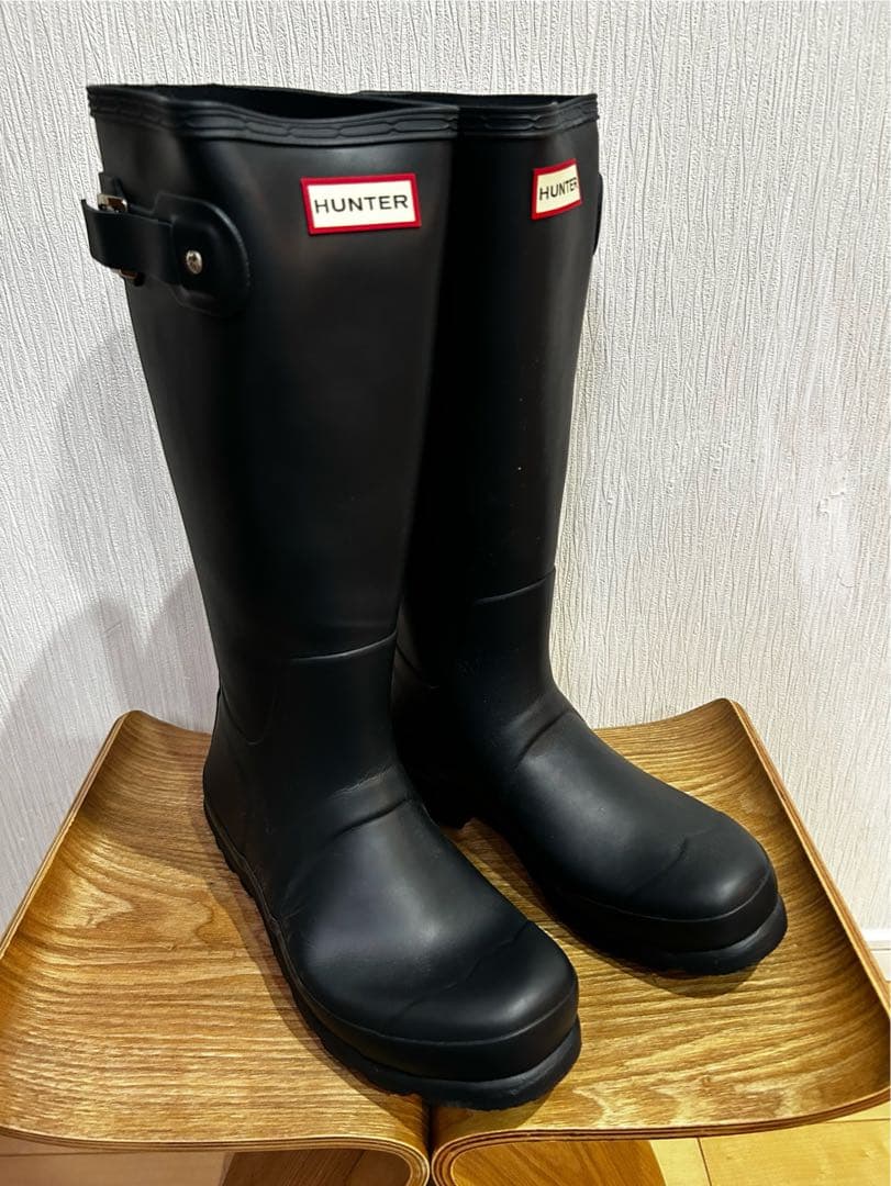 新品未使用 HUNTER メンズ レインブーツ　ネイビー　ロングブーツ UK8