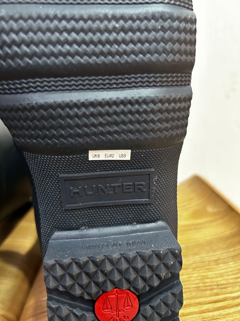新品未使用 HUNTER メンズ レインブーツ　ネイビー　ロングブーツ UK8