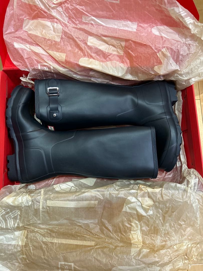 新品未使用 HUNTER メンズ レインブーツ　ネイビー　ロングブーツ UK8