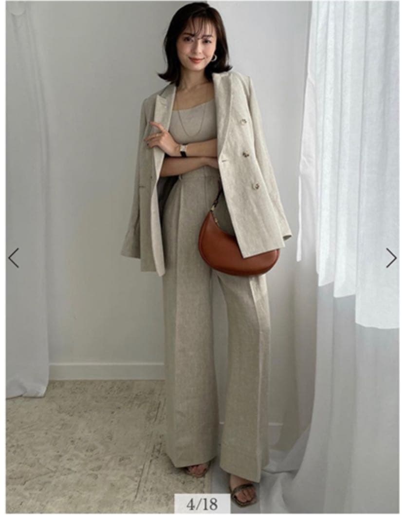 値下げ‼️新品未開封：即完売　アニュアンス　リネンワイドパンツ　S