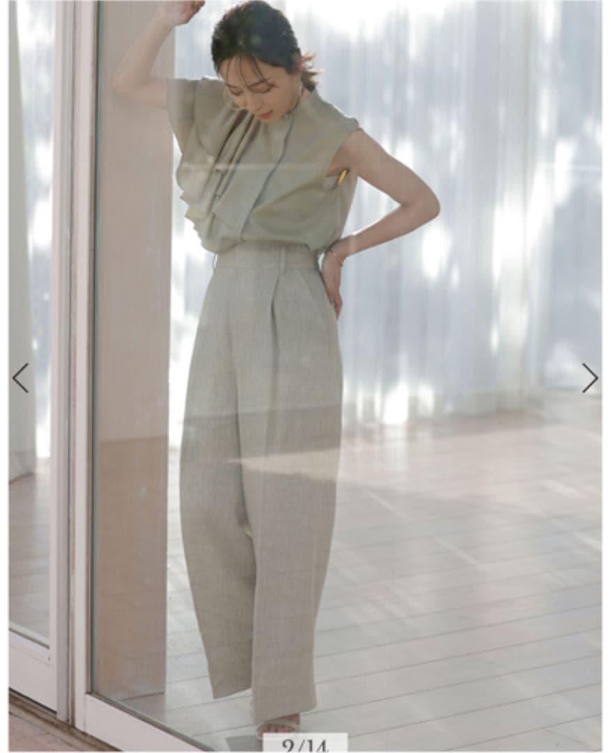 値下げ‼️新品未開封：即完売　アニュアンス　リネンワイドパンツ　S