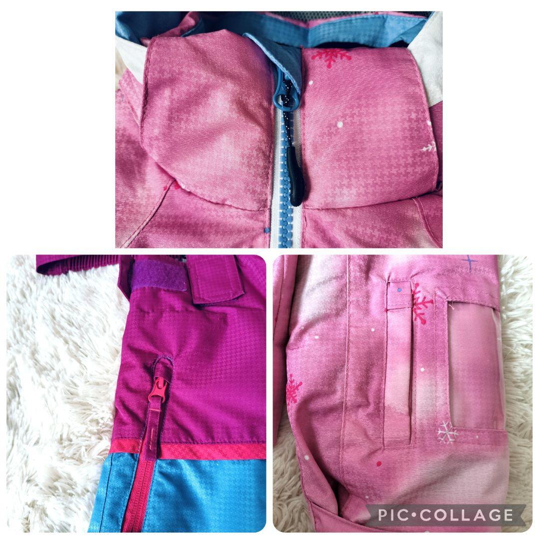 【美品】Phenix スキーウェア 130　ガールズ　ぼかしピンク×ブルー 結晶