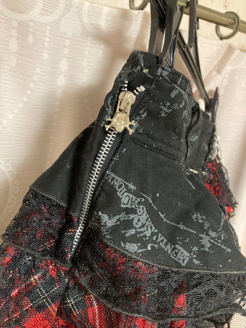 MAD GIRL 赤黒チェック ゴスパンク スカート マッドガール Lサイズ