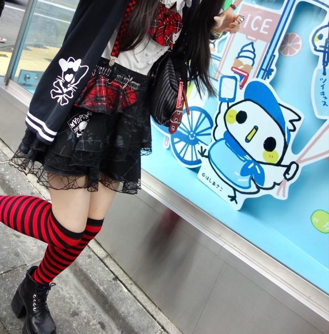 MAD GIRL 赤黒チェック ゴスパンク スカート マッドガール Lサイズ