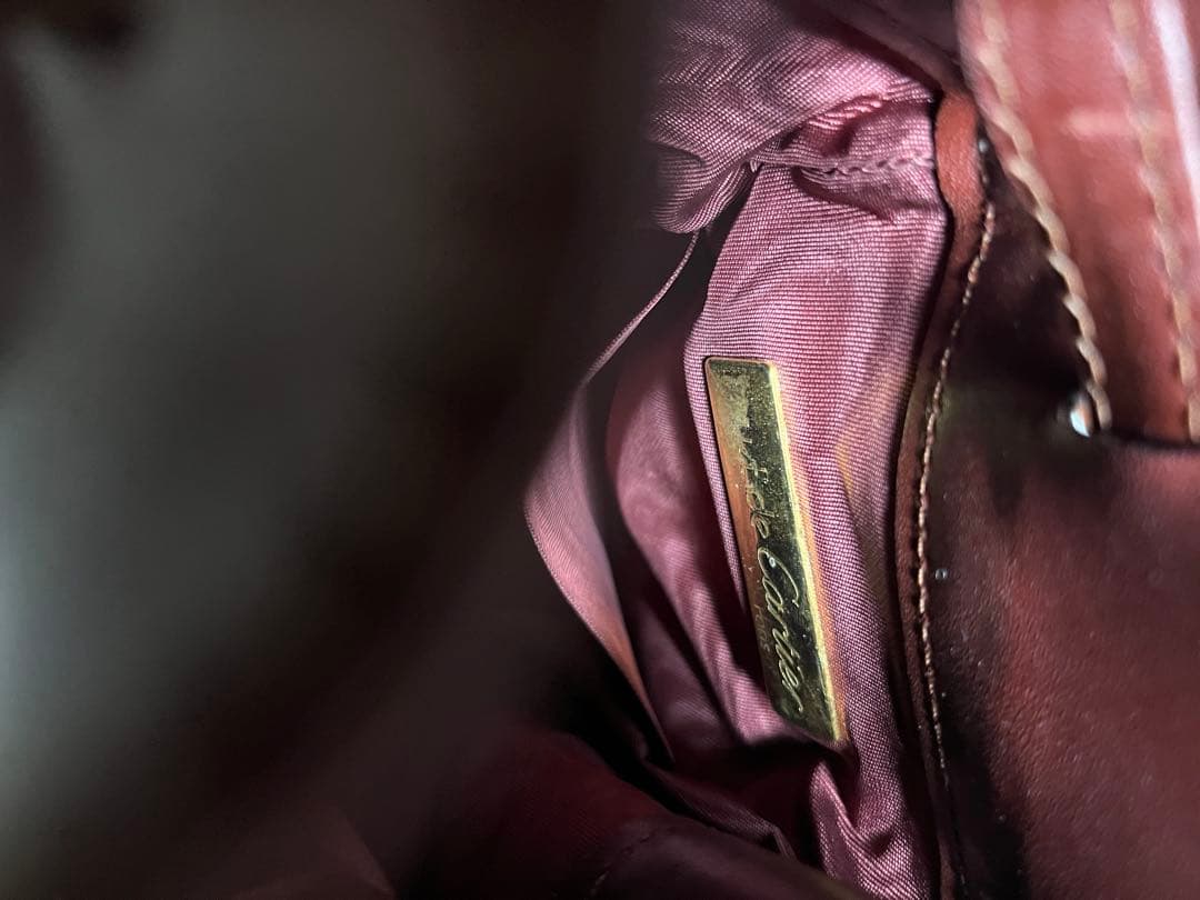 【未使用品 】カルティエ マストライン 巾着ショルダーバッグ レザー ボルドー