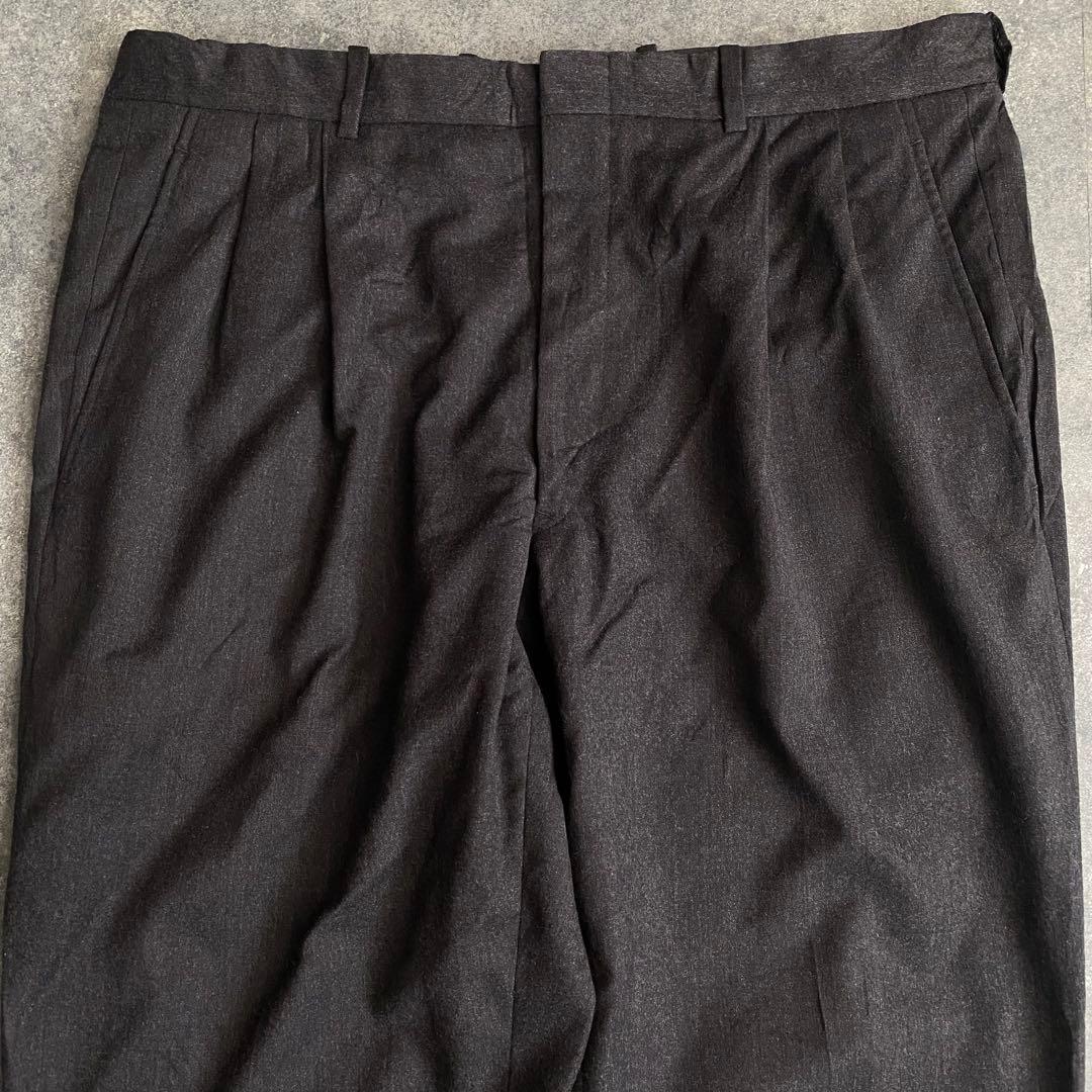 90s ツータックワイドスラックス ダークグレー