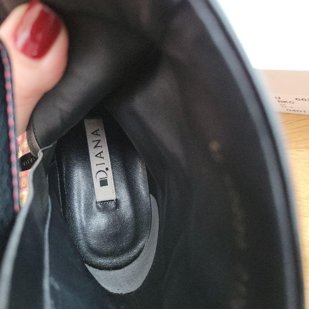 美品 ダイアナショートブーツ21.5cmブラック