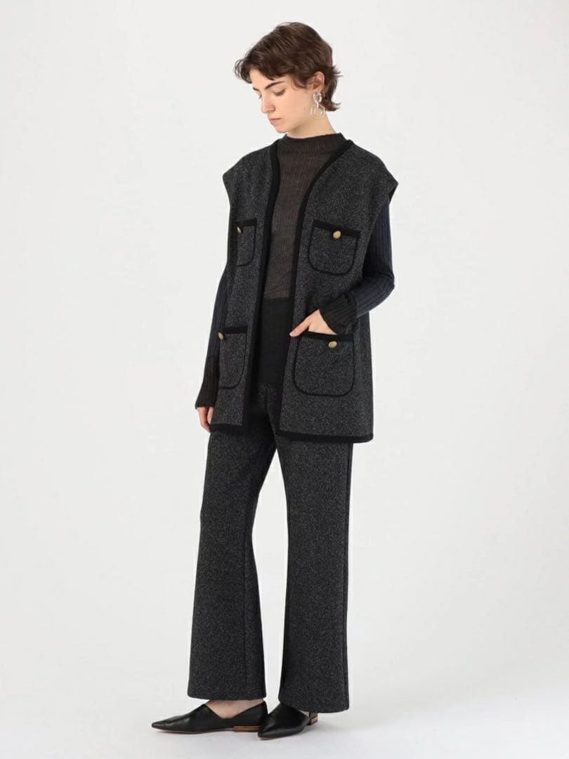 美品！DES PRES ヘリンボーンバックフロントオープンジレ トゥモローランド