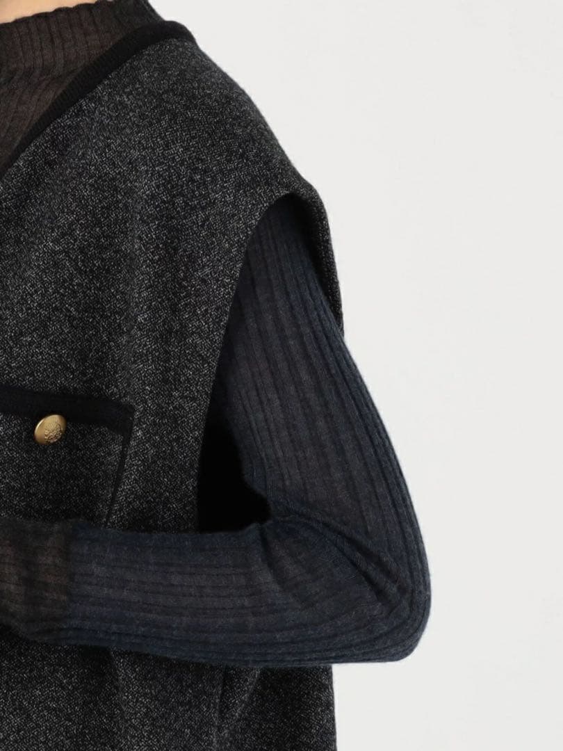 美品！DES PRES ヘリンボーンバックフロントオープンジレ トゥモローランド