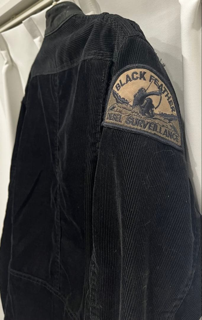 ディーゼル　カッコ良すぎのミリタリー パッチ付き コーデュロイ/革ジャケット美品