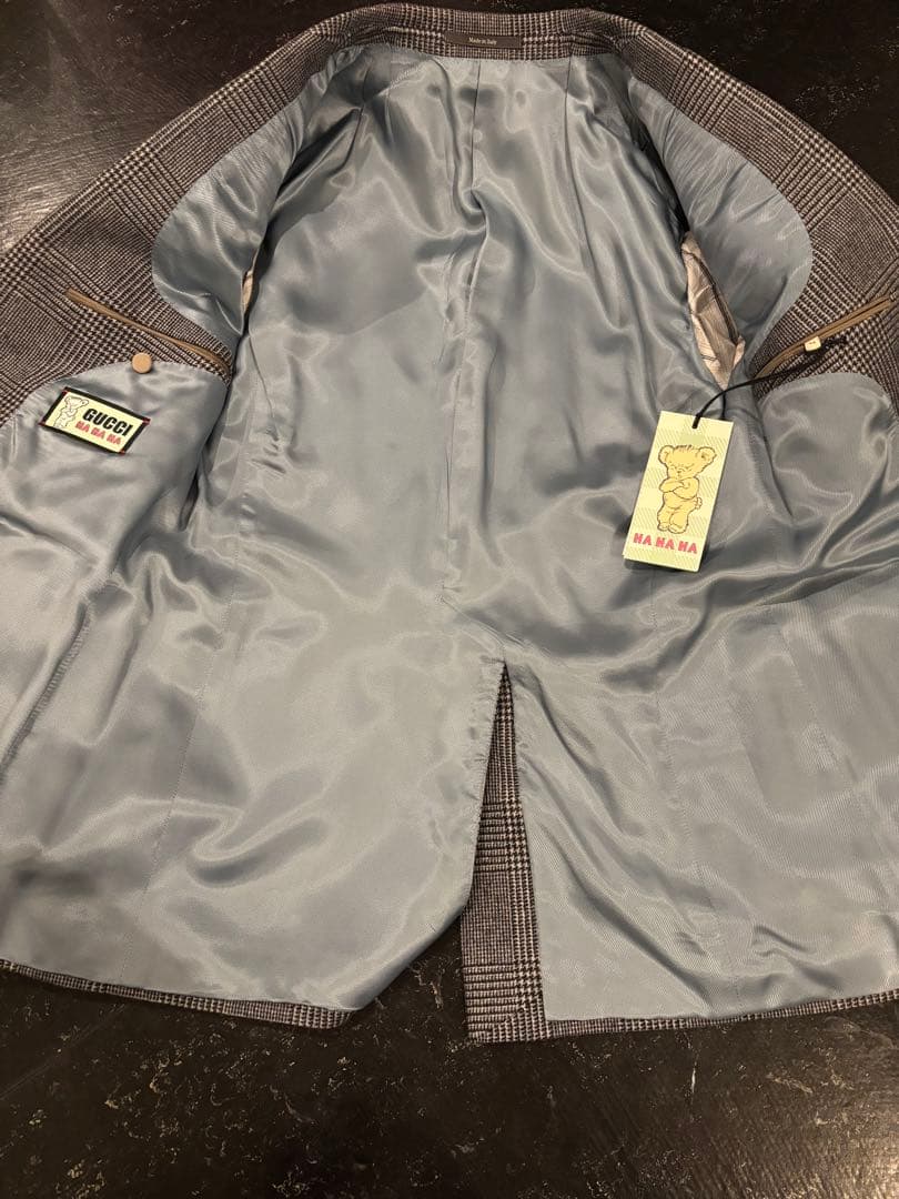 GUCCI×HAHAHA ミケーレ ウールチェックジャケット 44 ハリー