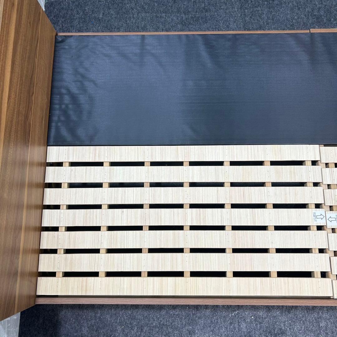 ナフコ 収納付きベッドフレーム シングル コンセント付き シンプル d3471