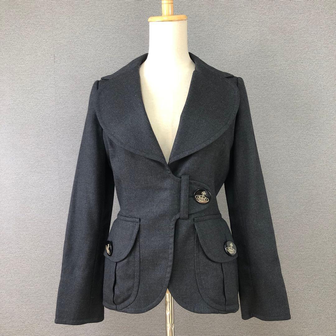 【美品】ヴィヴィアンウエストウッド　ウール ラブジャッケット 2 グレー