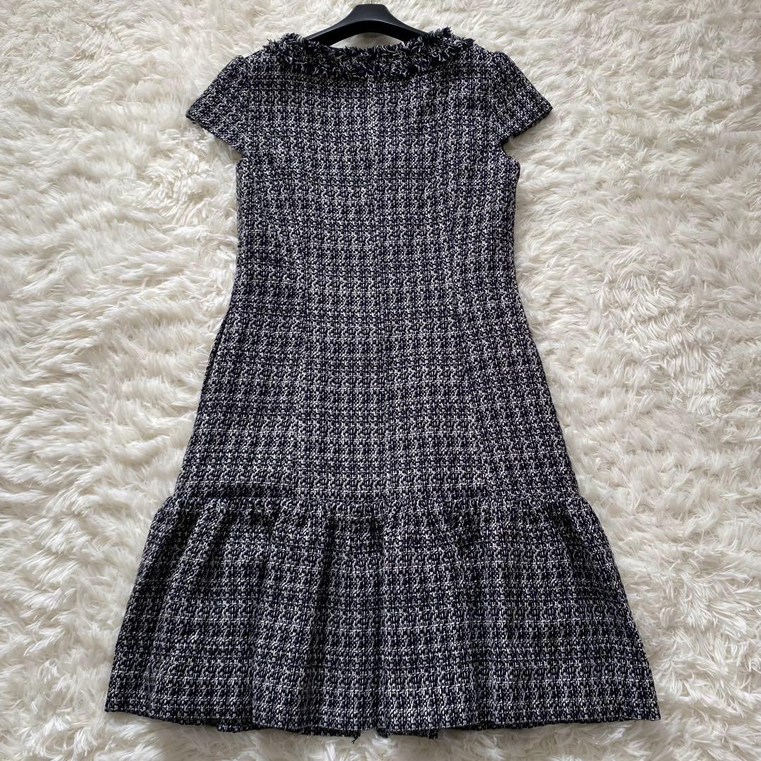 専用美品✨フォクシー　大きいサイズ　ツイードワンピース　ジップアップ　ティアード