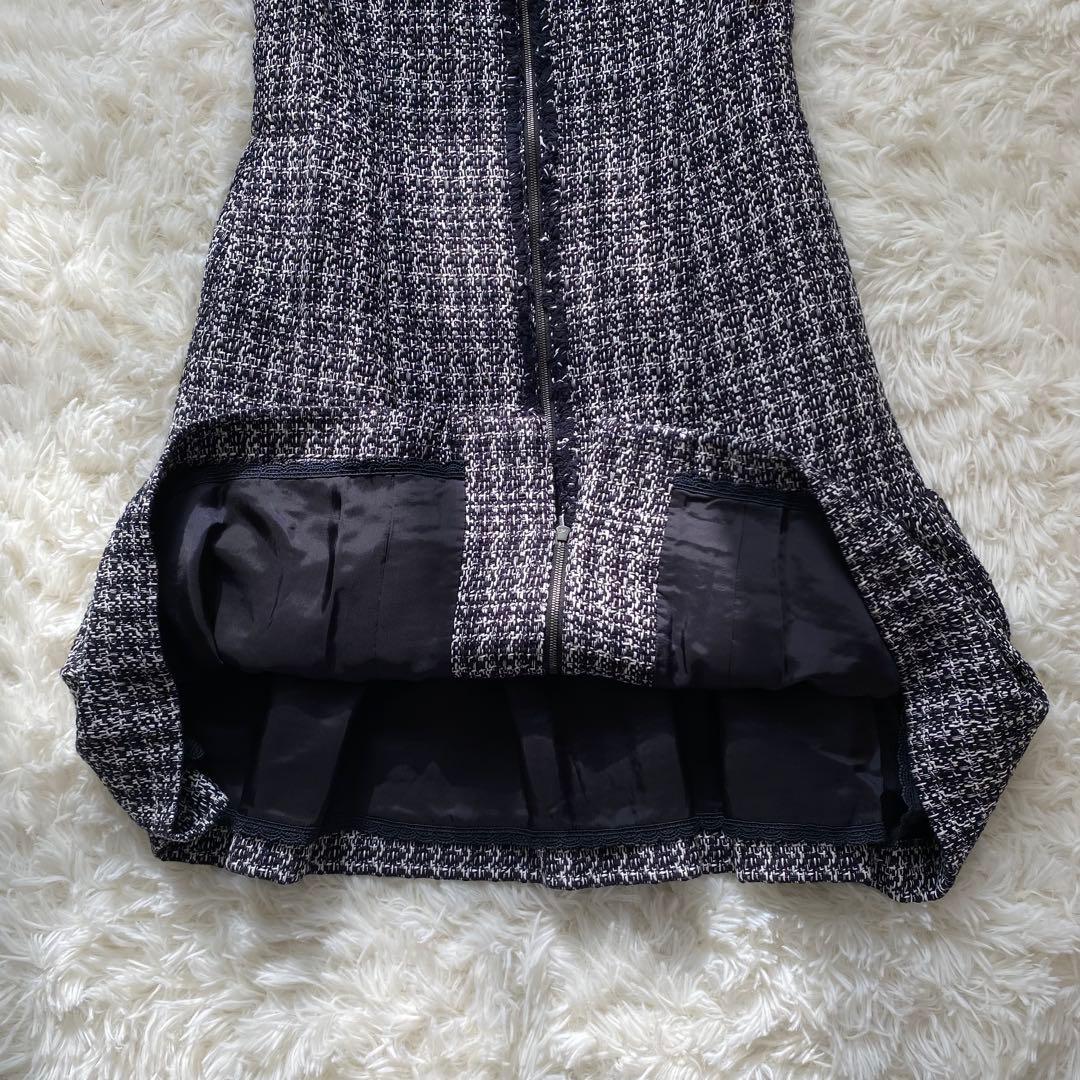 専用美品✨フォクシー　大きいサイズ　ツイードワンピース　ジップアップ　ティアード