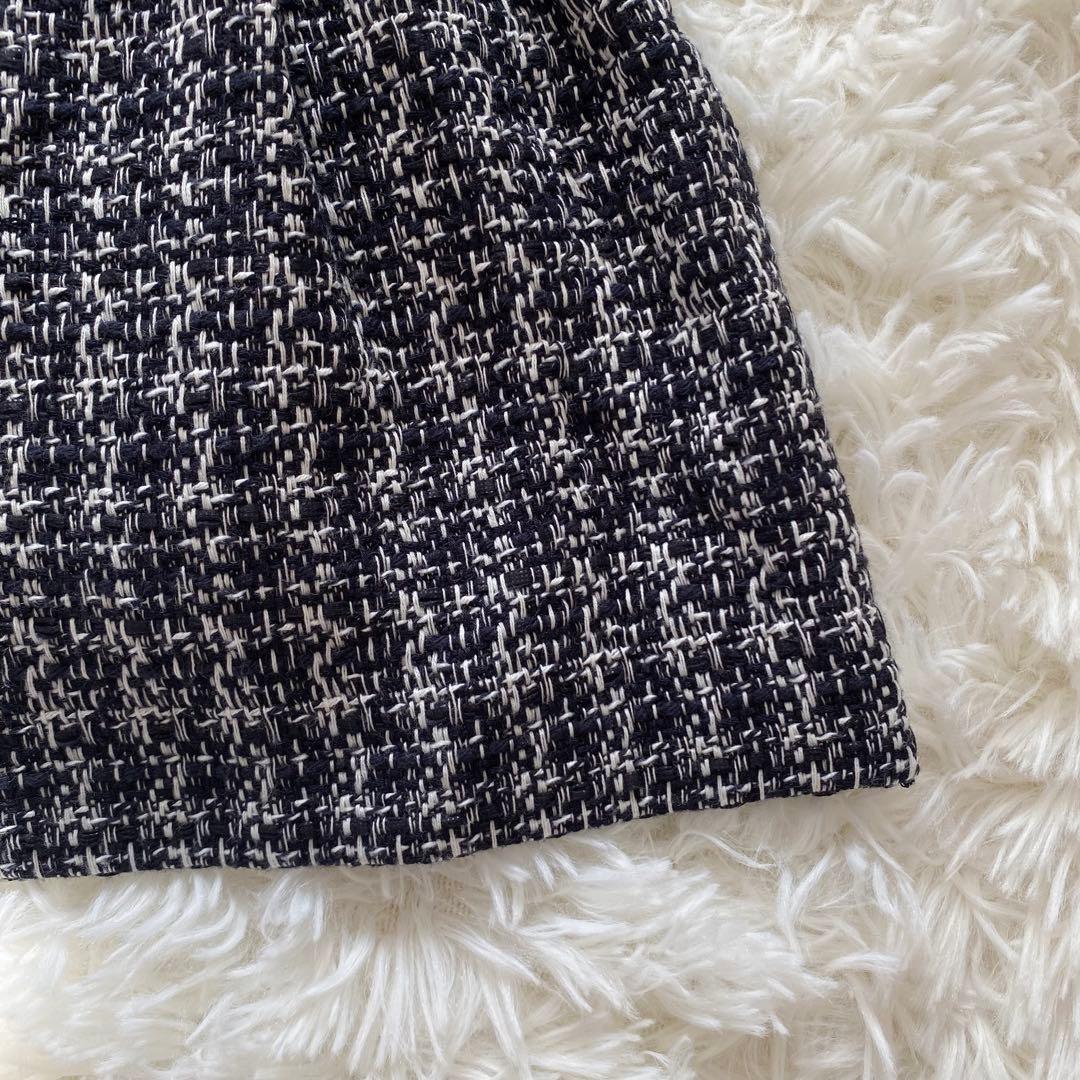 専用美品✨フォクシー　大きいサイズ　ツイードワンピース　ジップアップ　ティアード