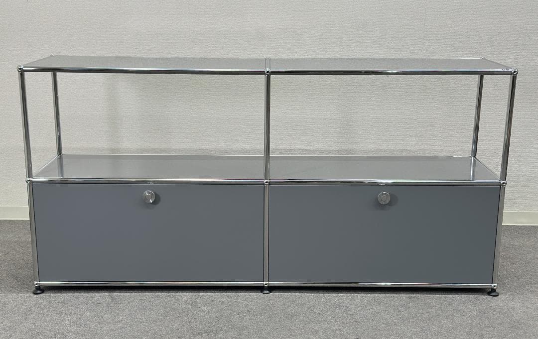 正規品!ほぼ未使用品■USMハラー■キャビネット　2列2段　ミッドグレー　鍵なし