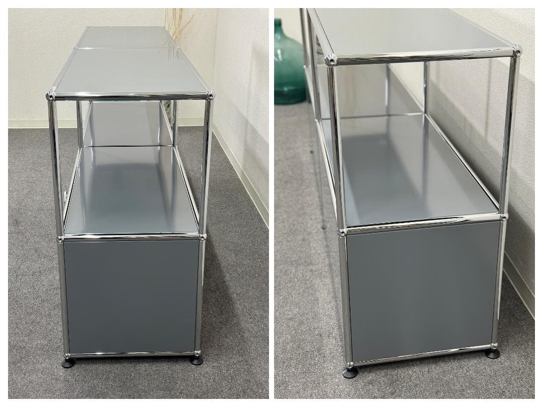 正規品!ほぼ未使用品■USMハラー■キャビネット　2列2段　ミッドグレー　鍵なし