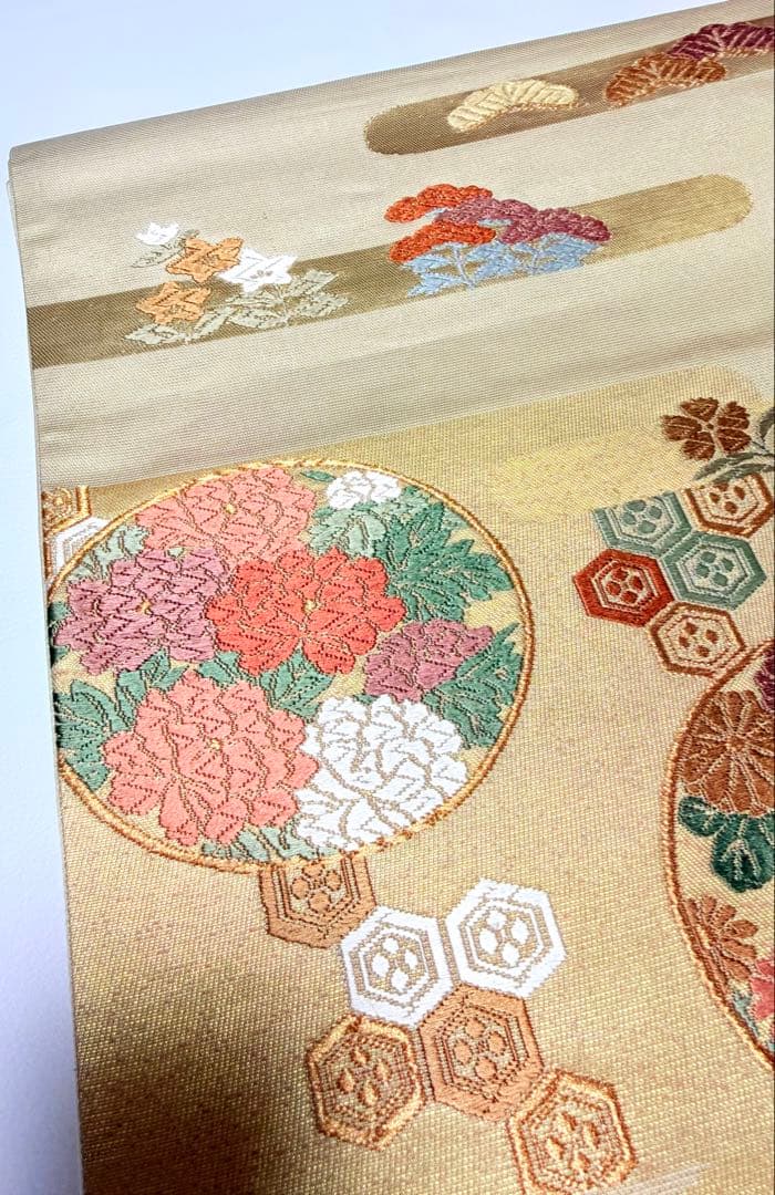 高級 袋帯 正絹 六通柄 西陣織 ゴールド 訪問着 留袖 色無地