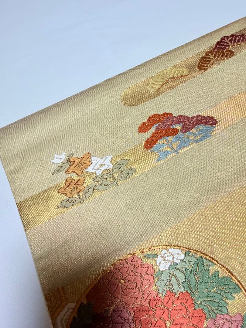 高級 袋帯 正絹 六通柄 西陣織 ゴールド 訪問着 留袖 色無地