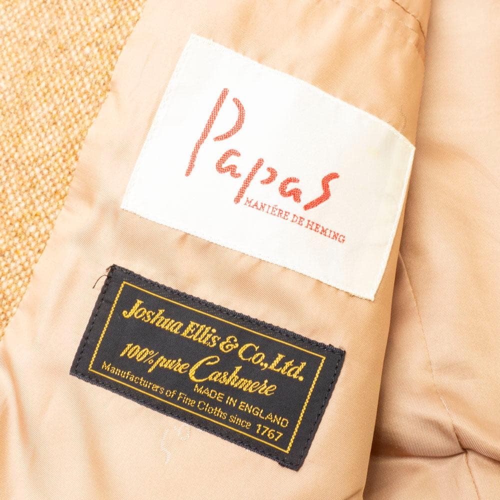 ピュアカシミヤ『Papas』ジャケット 46M パパス メンズ 管理10140