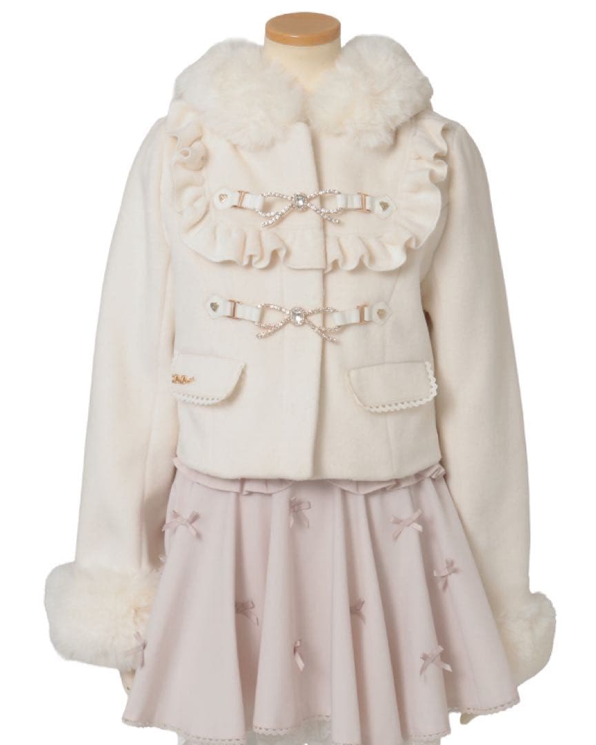 LIZLISA リズリサビジューリボンショートフードコート 公式 最安価