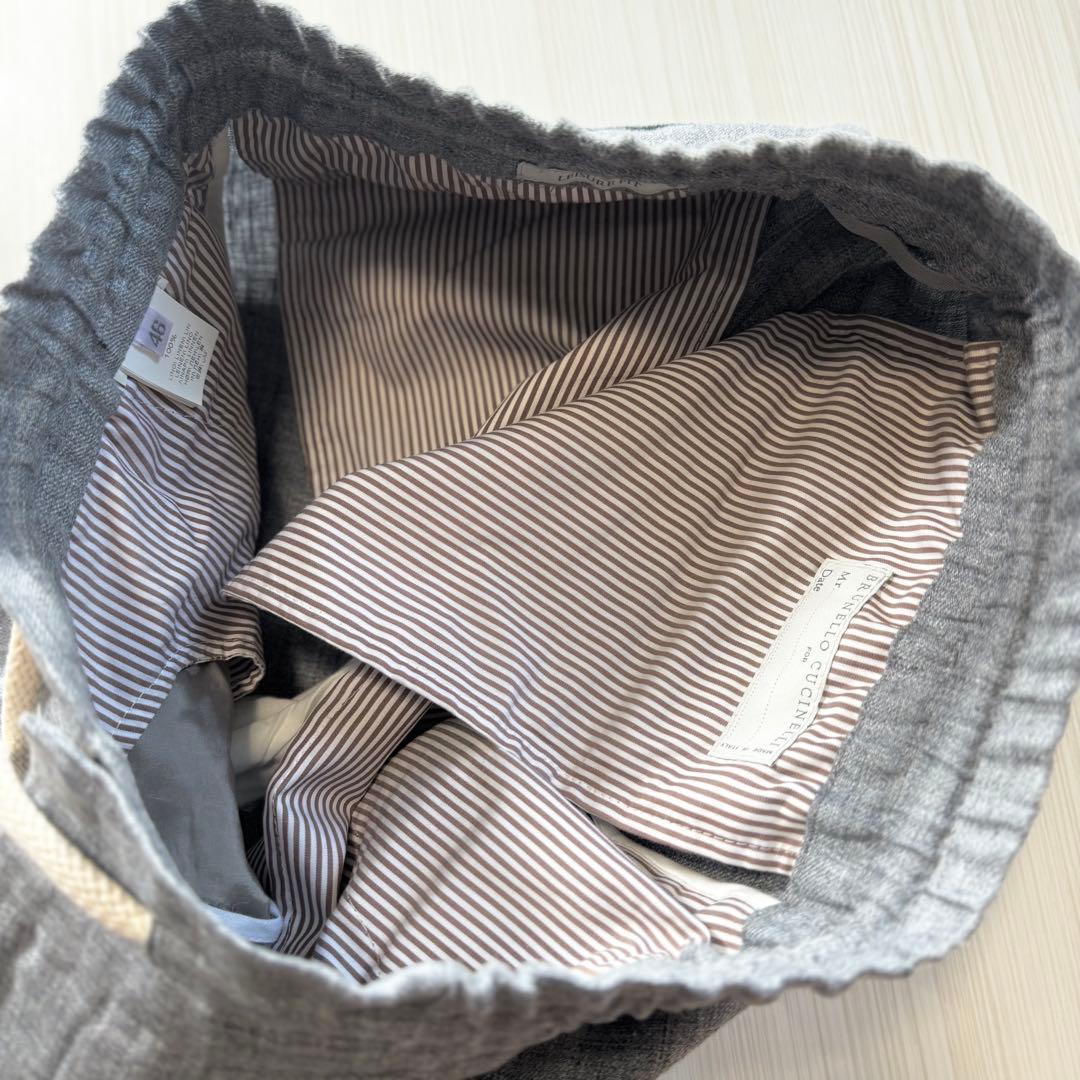 P89★美品★22SS★極上リネン100% ドローコードパンツ ブルネロクチネリ