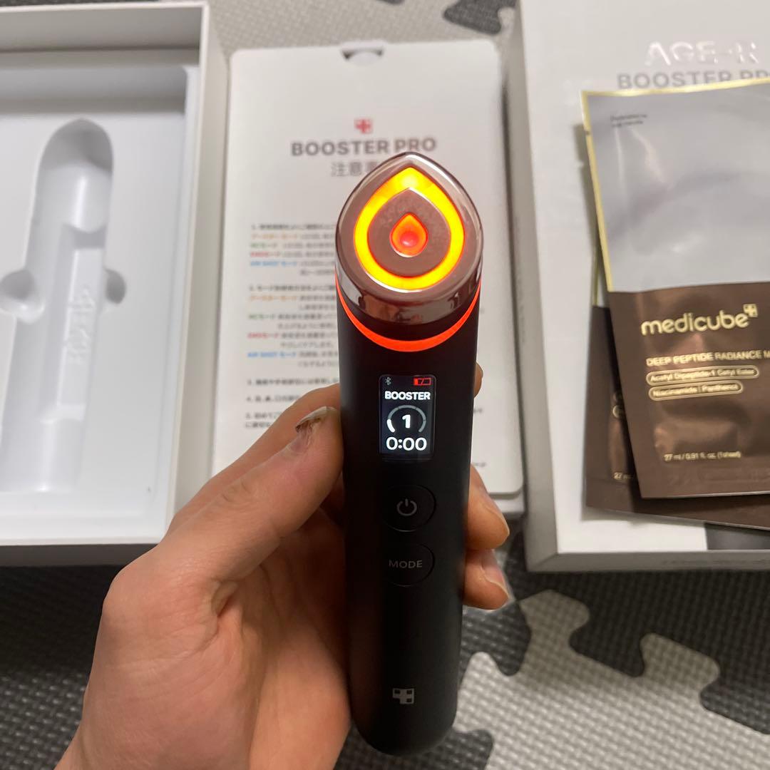 美品！ メディキューブ AGE-Rブースタープロ ブラック 美顔器