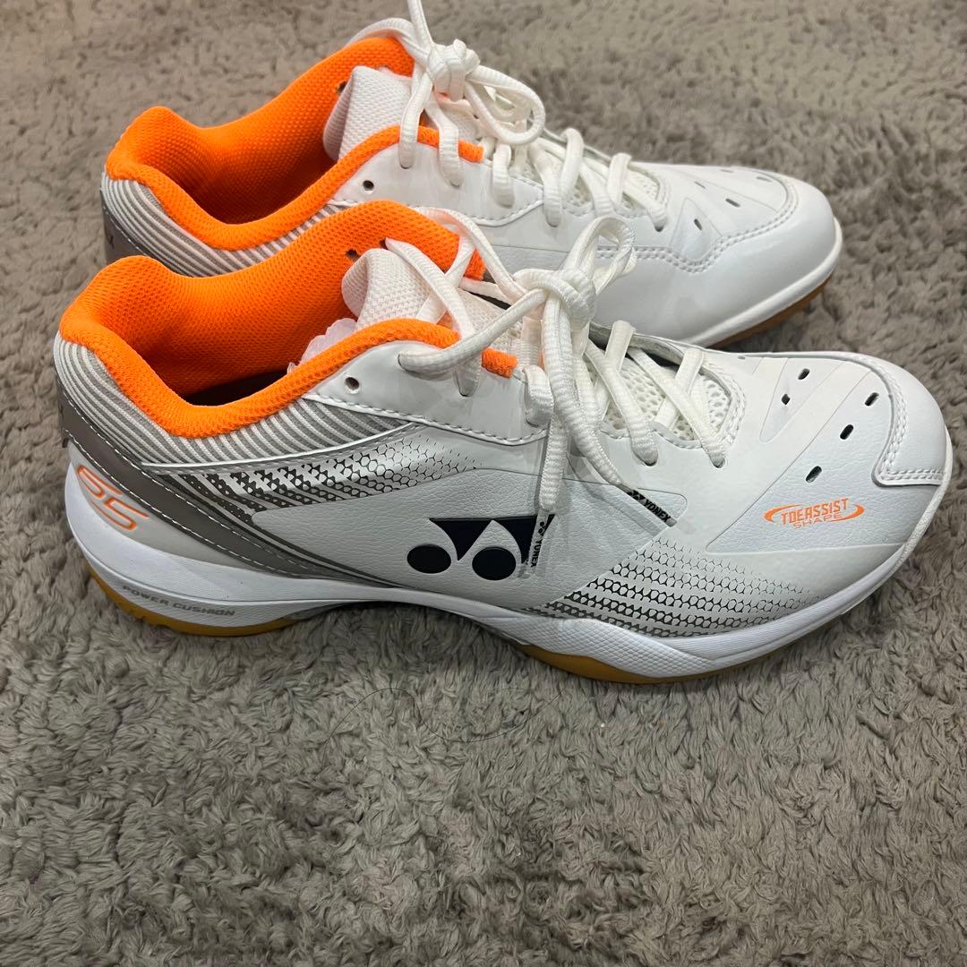 YONEX SHB65Z3W バドミントンシューズ ホワイト/オレンジ 25cm