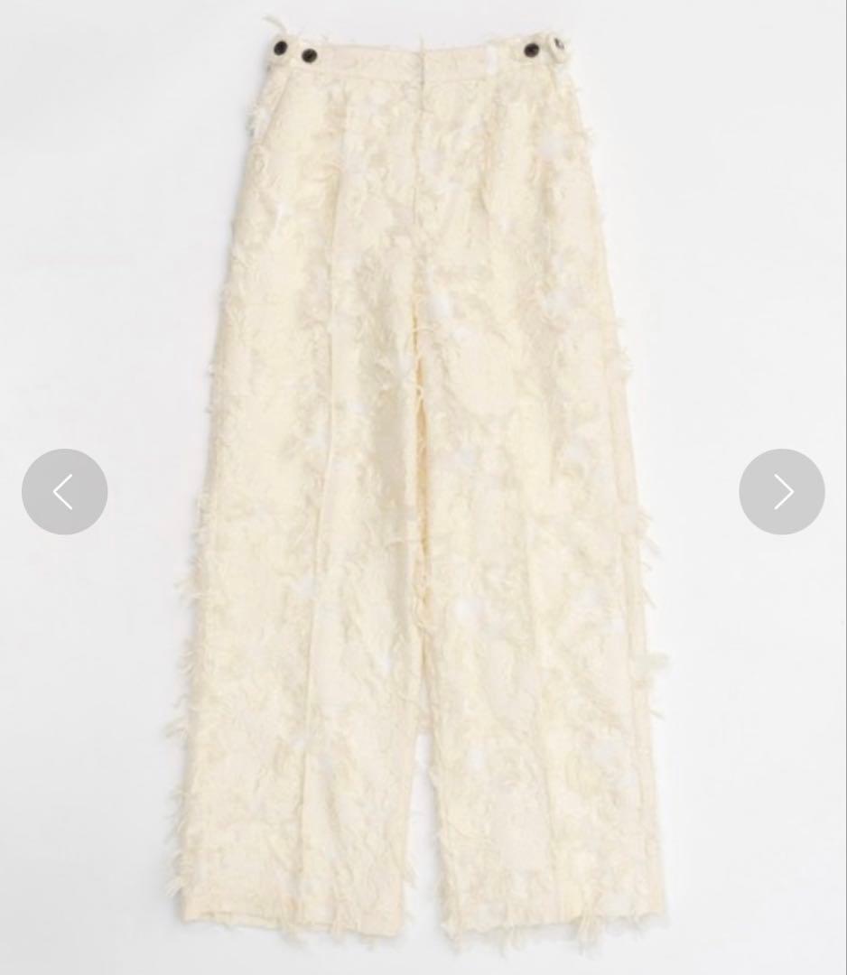 MAISON SPECIAL メゾンスペシャル カットフリンジジャガードパンツ黒