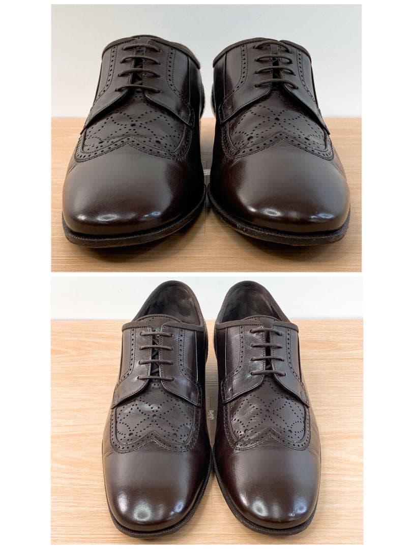 ルイヴィトン ビジネスシューズ 革靴 パンチング モノグラム ブラウン 25㎝