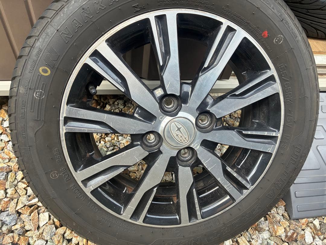 155/65R14 スバル　シホン純正ホイールセット 4本　タントタイヤほぼ新品